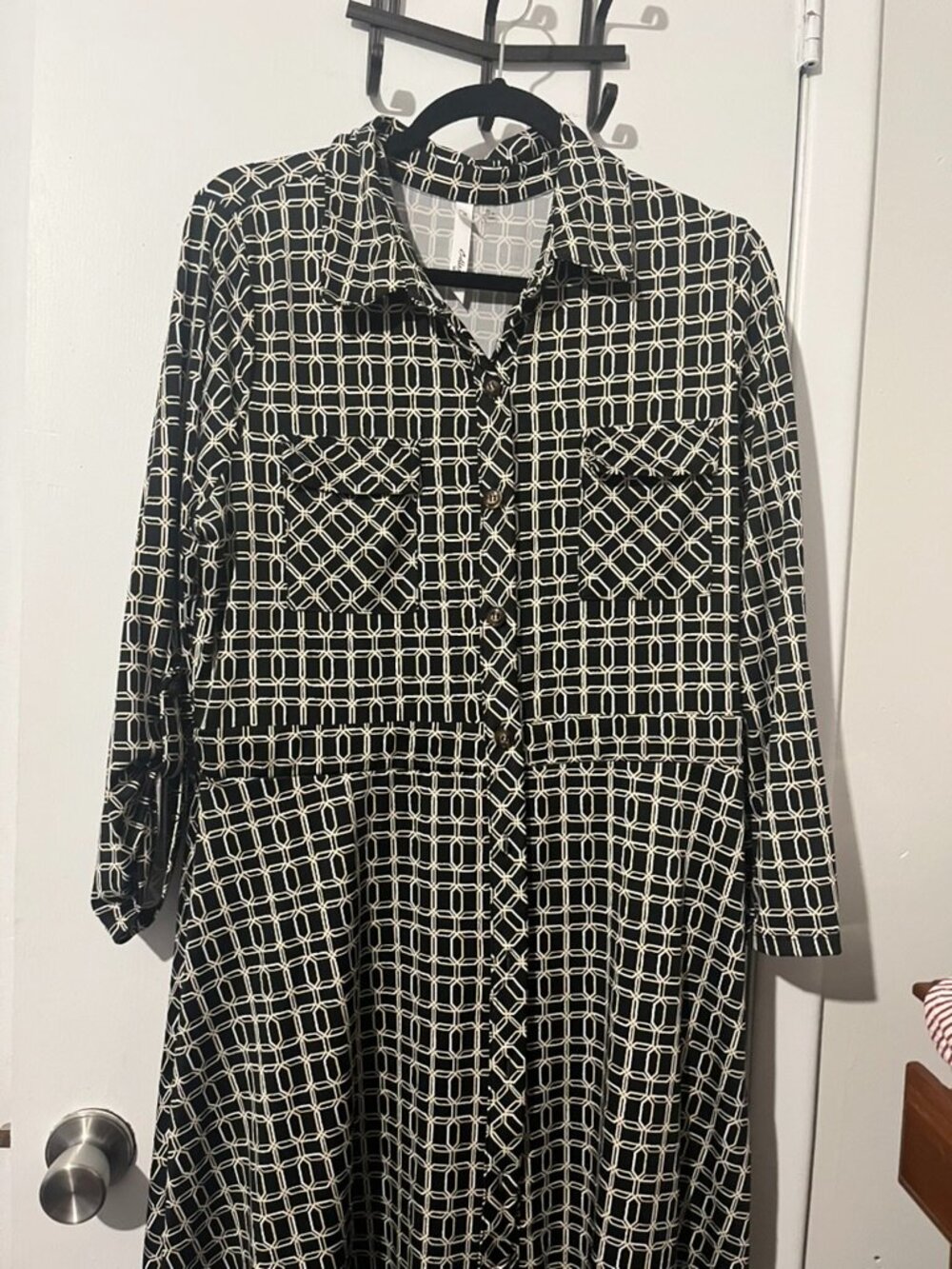 NY COLLECTION Black & white DRESS SZ 1X